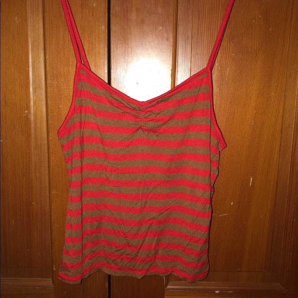 Brown and red stripped tank top